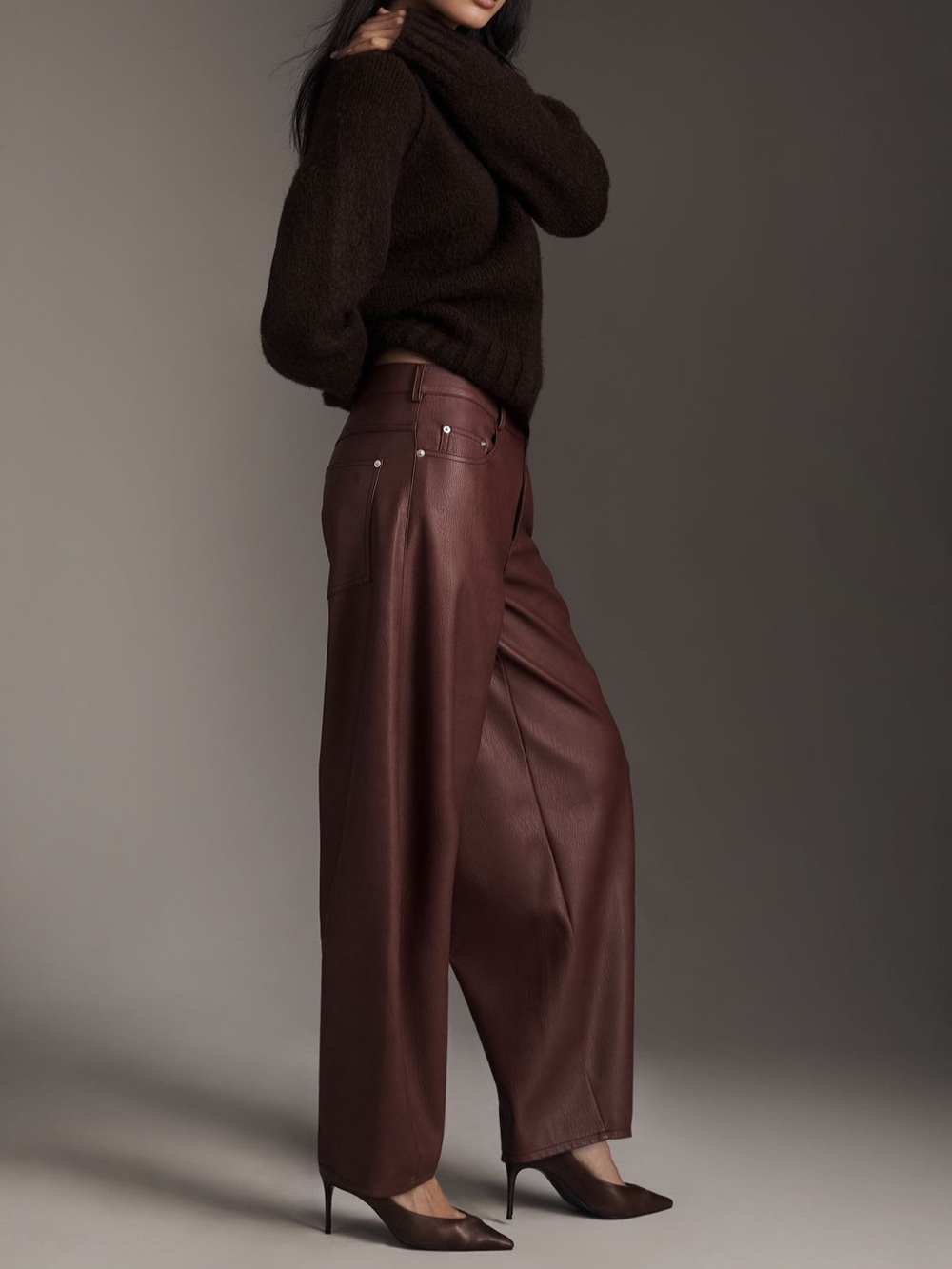 NWT Anthropologie Pilcro Faux Leather Twisted Balloon Pants